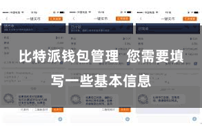 比特派钱包管理  您需要填写一些基本信息