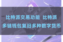 比特派交易功能  比特派多链钱包复旧多种数字货币